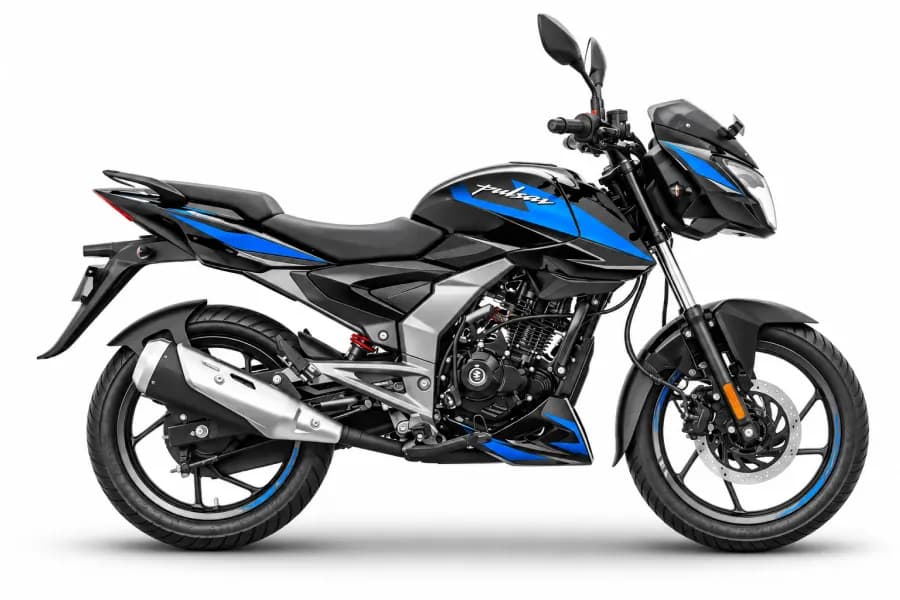 Bajaj Pulsar 125 Ebony Black + Cyan Blue color