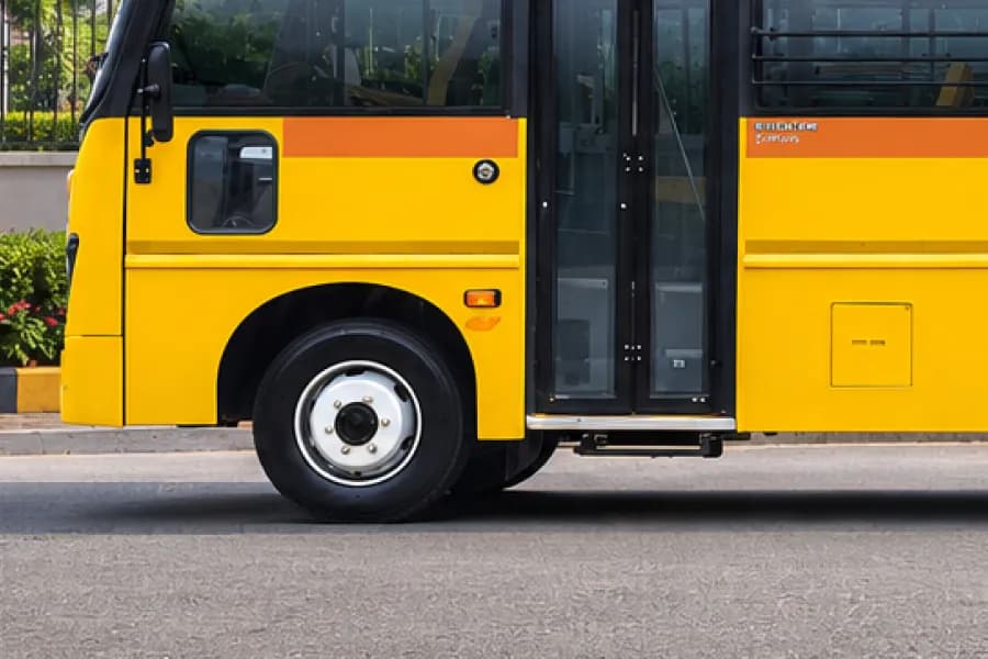 Eicher Skyline Next 2090K School Bus Front Wheel View