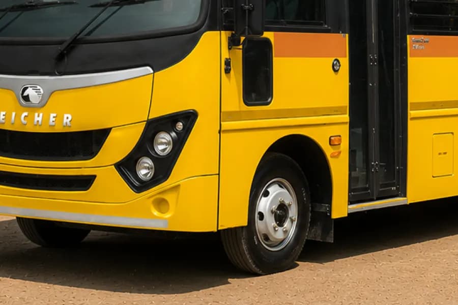 Eicher Skyline Next 2112M School Bus Front Wheel View