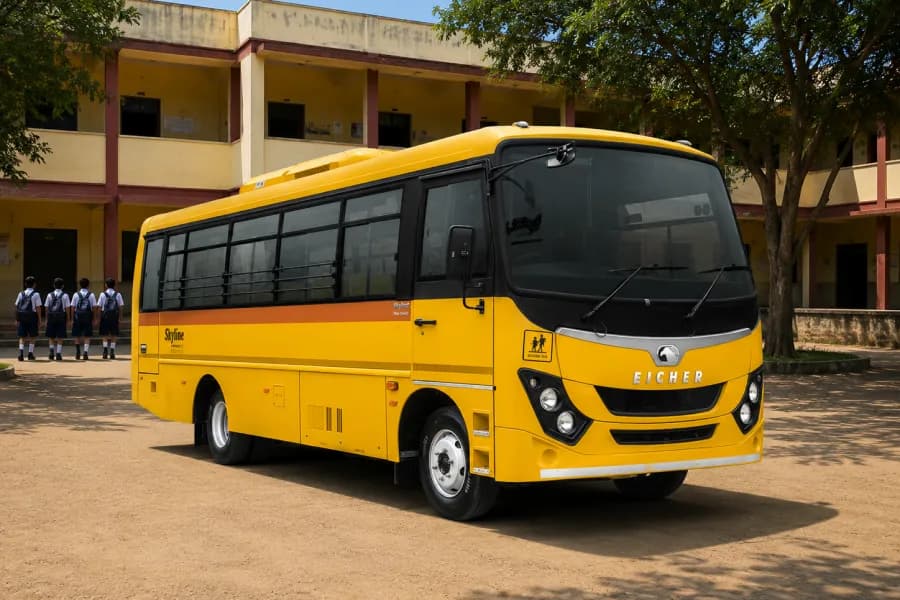 Eicher Skyline Next 2112M School Bus Side View