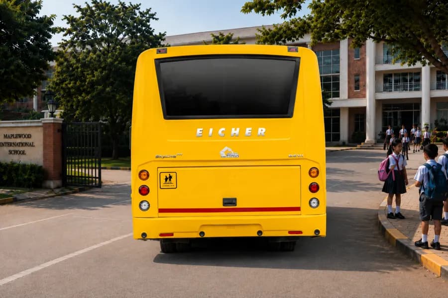 Eicher Skyline Pro Next 3009 School Bus Rear View