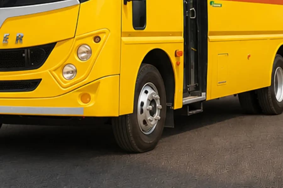 Eicher Starline Next 2075H CNG School Bus Front Wheel View