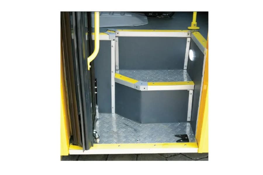 Eicher Starline Next 2075H CNG School Bus Safe Entry Steps View