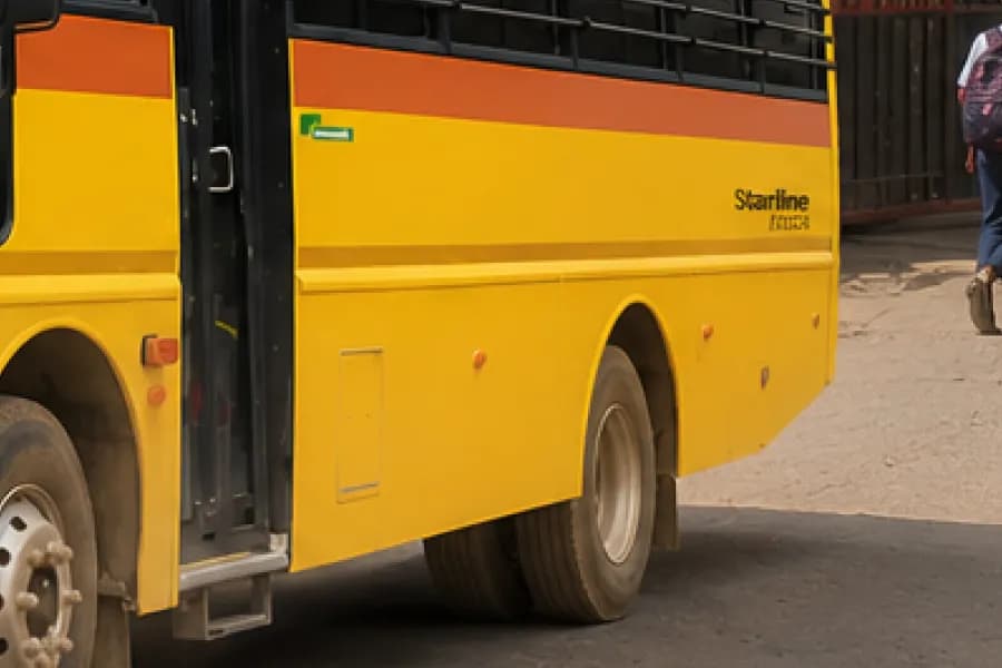 Eicher Starline Next 2090L CNG School Bus Rear Wheel View