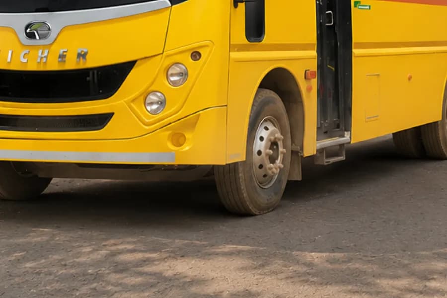 Eicher Starline Next 2090L CNG School Bus Front Wheel View