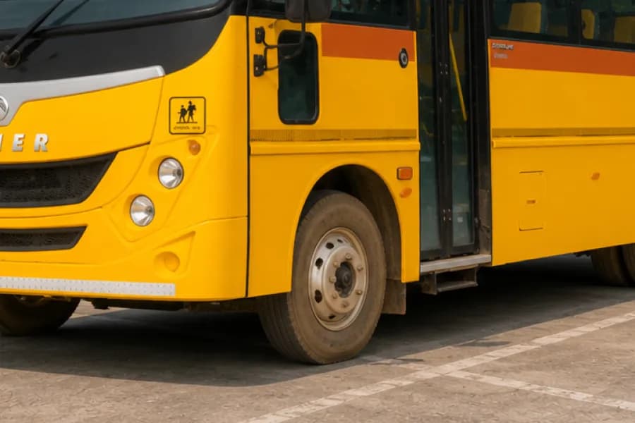 Eicher Starline Next Gen 2075G School Bus Front Wheel View