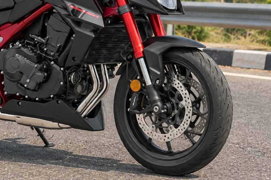 Honda Hornet 750 Front Wheel and Suspension View