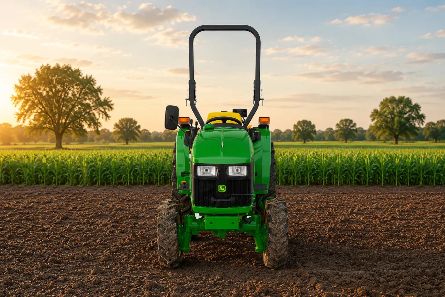 John Deere 3028EN Front View