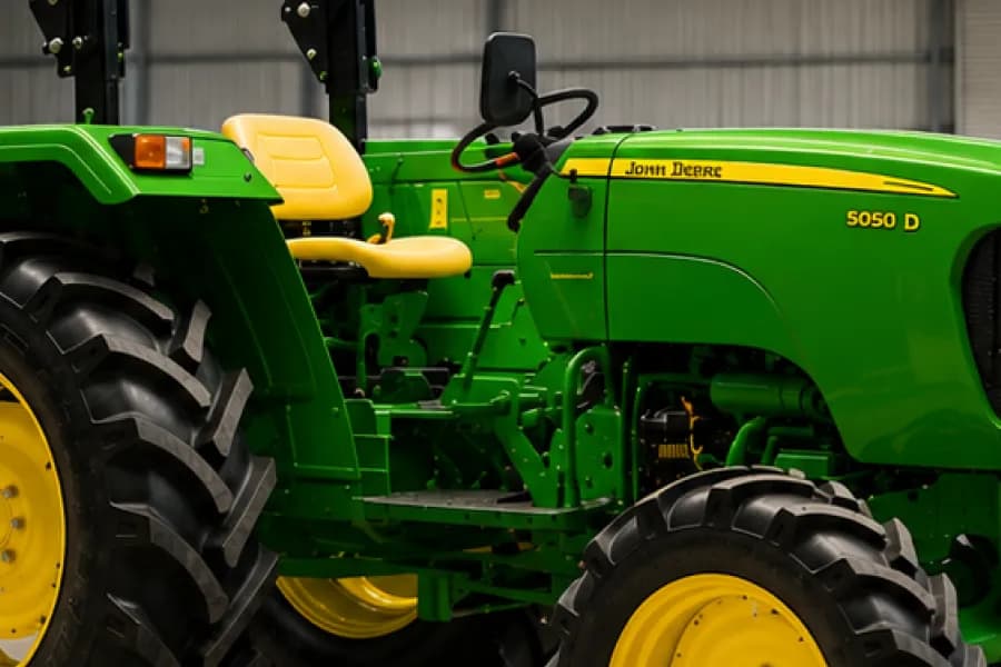 John Deere 5050D Driver Seat View