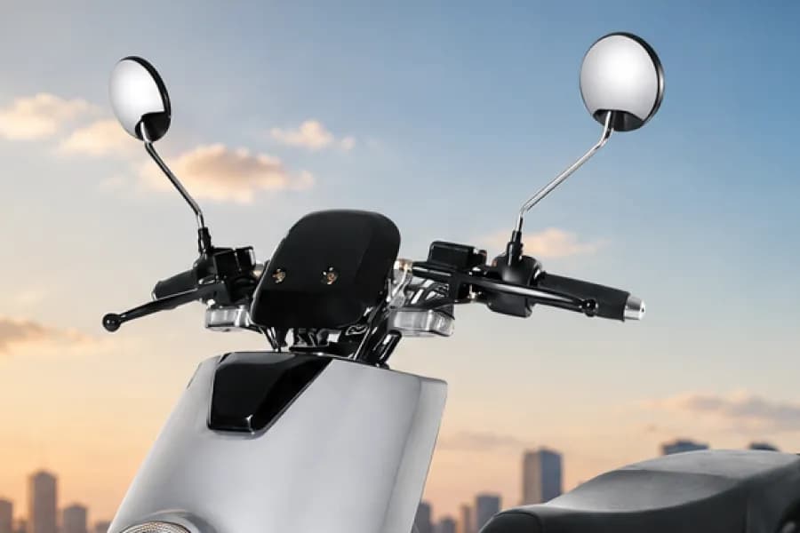 Joy E bike Glob Handle and Mirror View