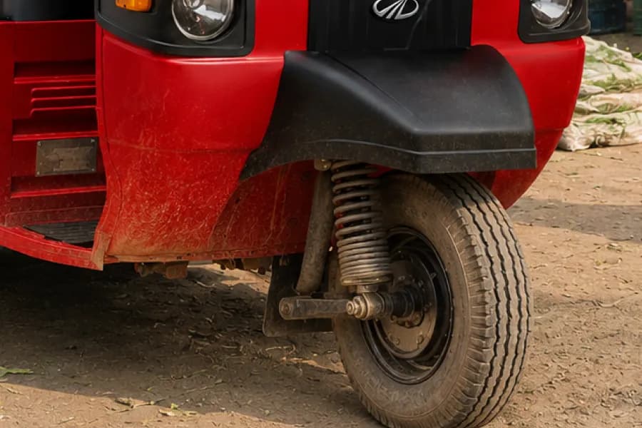 Mahindra E Alfa Cargo Front Wheel View