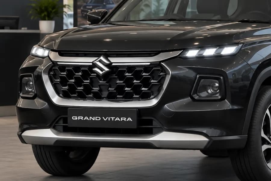 Maruti Suzuki Grand Vitara Hybrid Grille & Headlight View