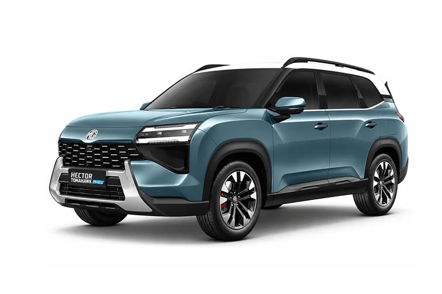 MG Hector Tomahawk Hybrid Turquoise Green & Pearl White color