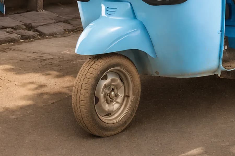 Piaggio Ape E City Swap Front Tyre View