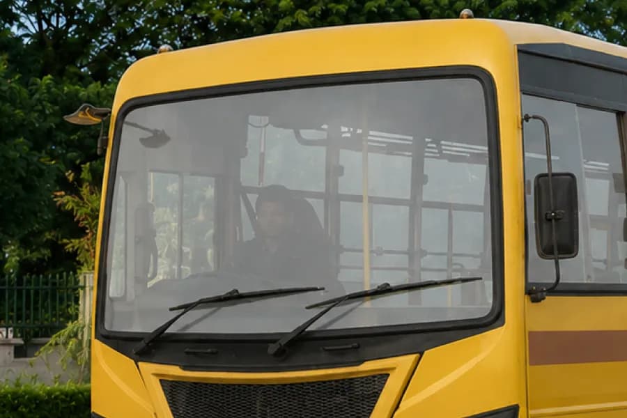 Tata Cityride LP 410/33 School Bus Windshield View