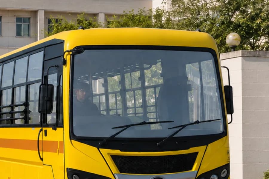 Tata Cityride LP 812/52 School Bus Windshield View