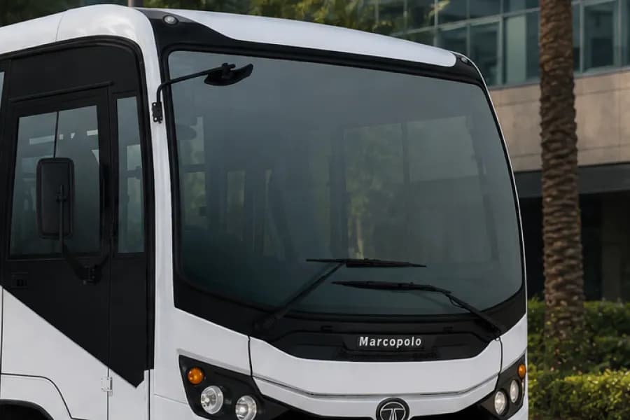 Tata Starbus Prime LP910/52 Staff Bus Windshield View