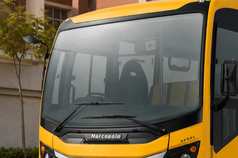Tata Ultra LP 410/29 School Bus Windshield View