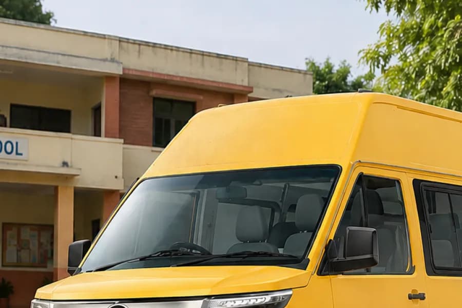 Tata Winger School Van Windshield View