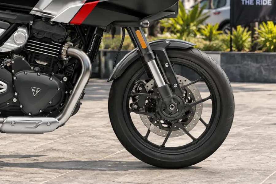 Triumph Thruxton 400 Front Wheel View