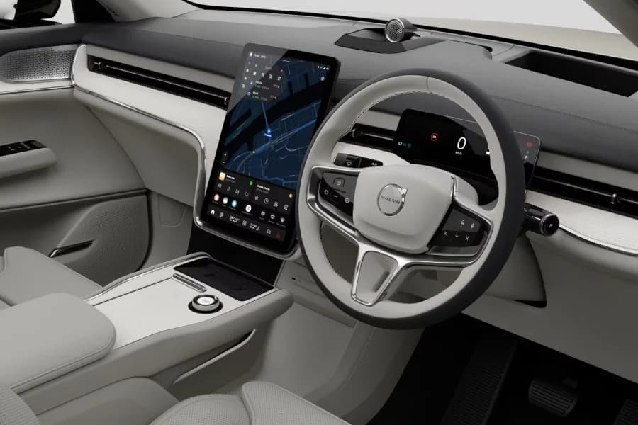Volvo EX90 EV Touchscreen Infotainment System and Premium Steering Wheel