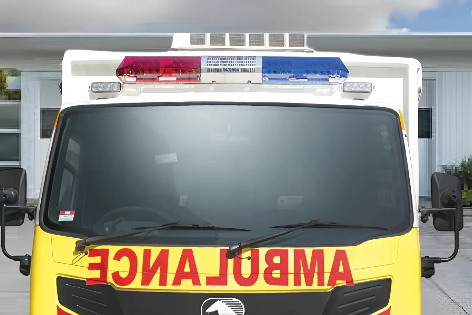 Eicher Skyline Ambulance Mirror view