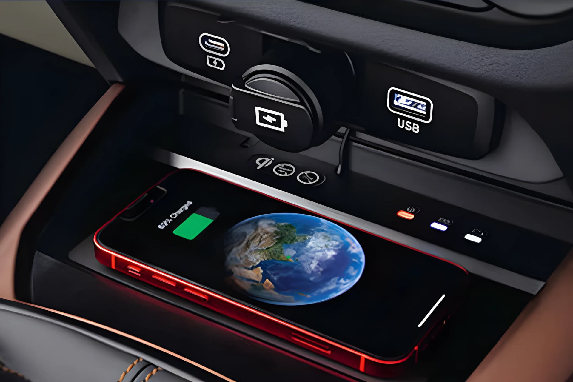 Hyundai Aura Wireless Charger View
