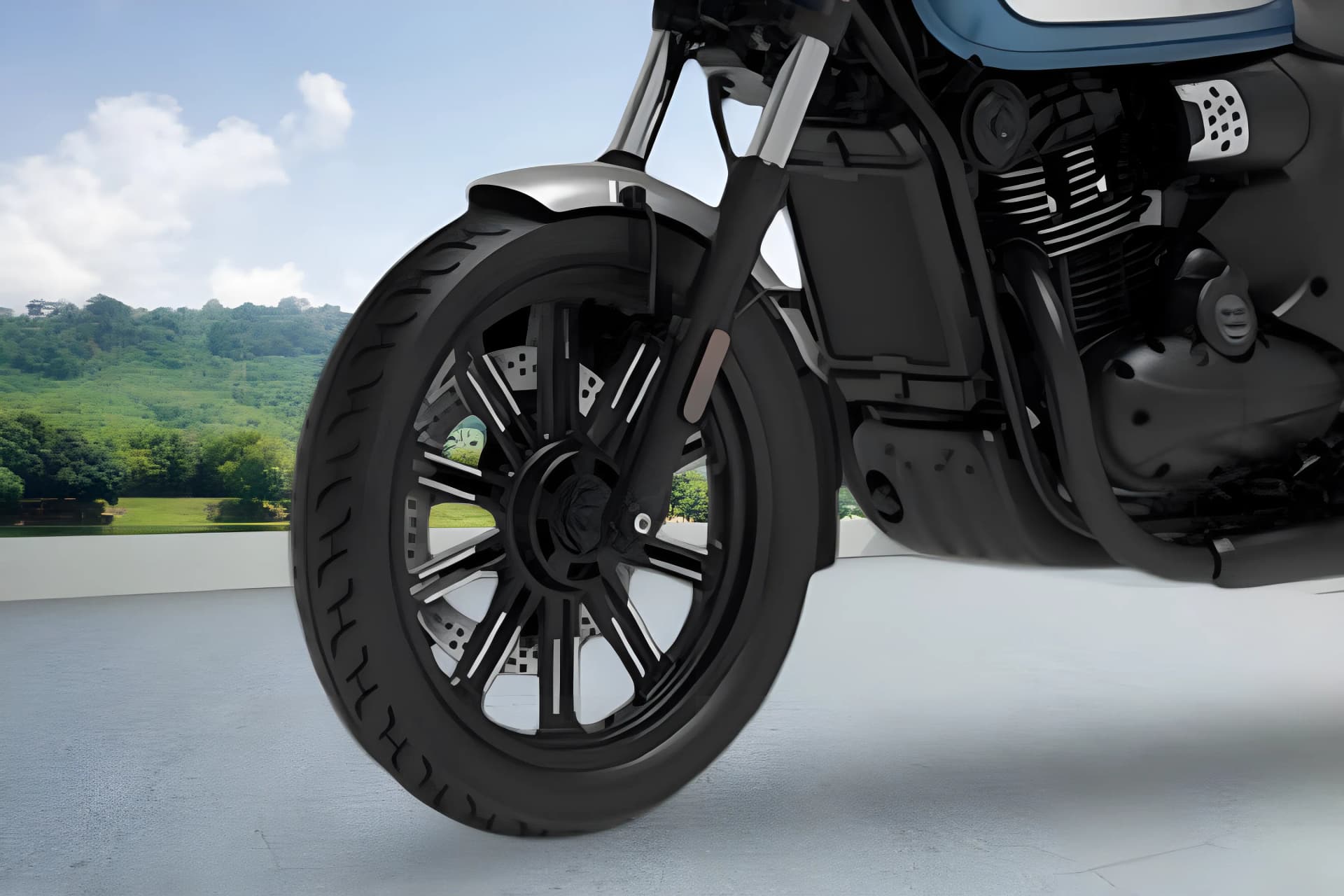 Jawa 42 Front Wheel View