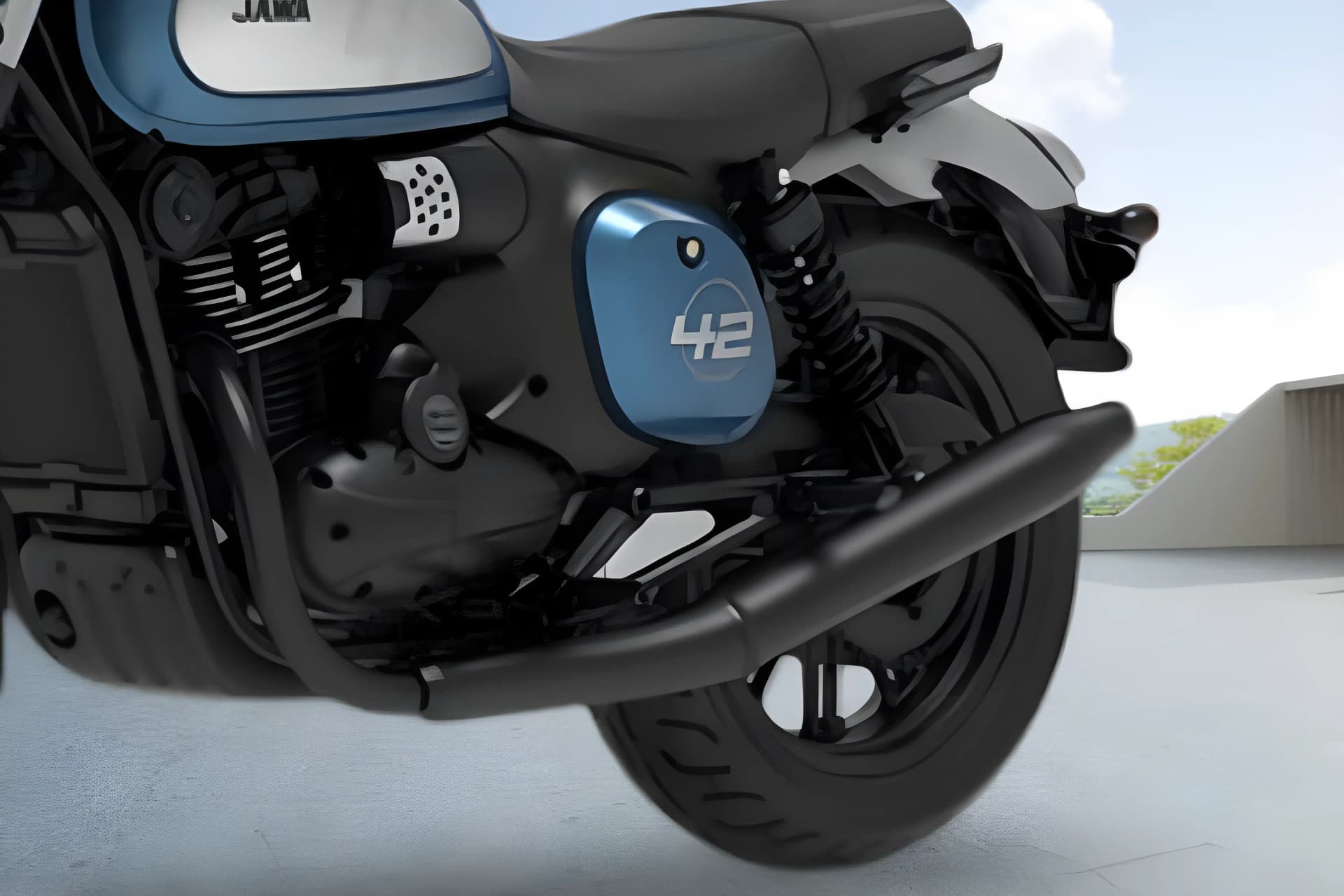 Jawa 42 Exhaust Pipe View
