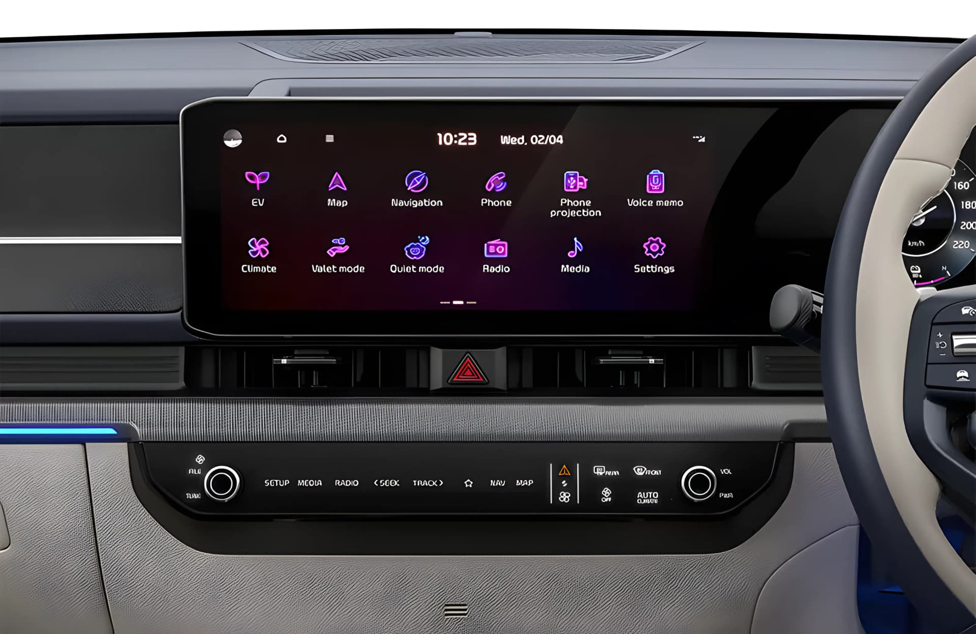 Kia Carens Clavis EV Touchscreen View