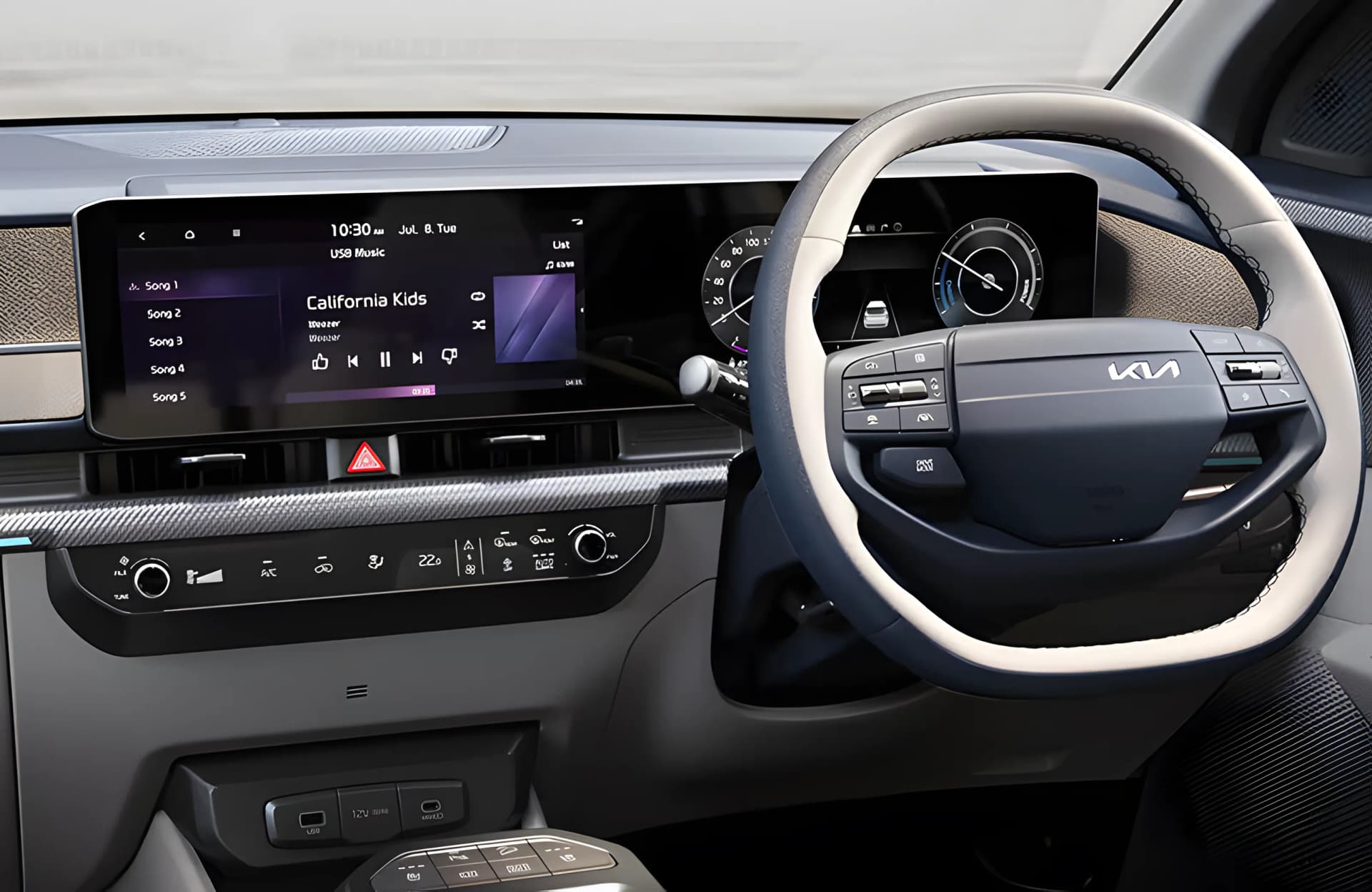 Kia Carens Clavis EV Steering View