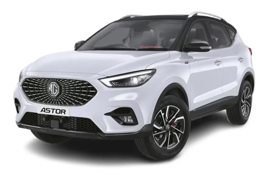MG Astor Pearl White With Black Roof color
