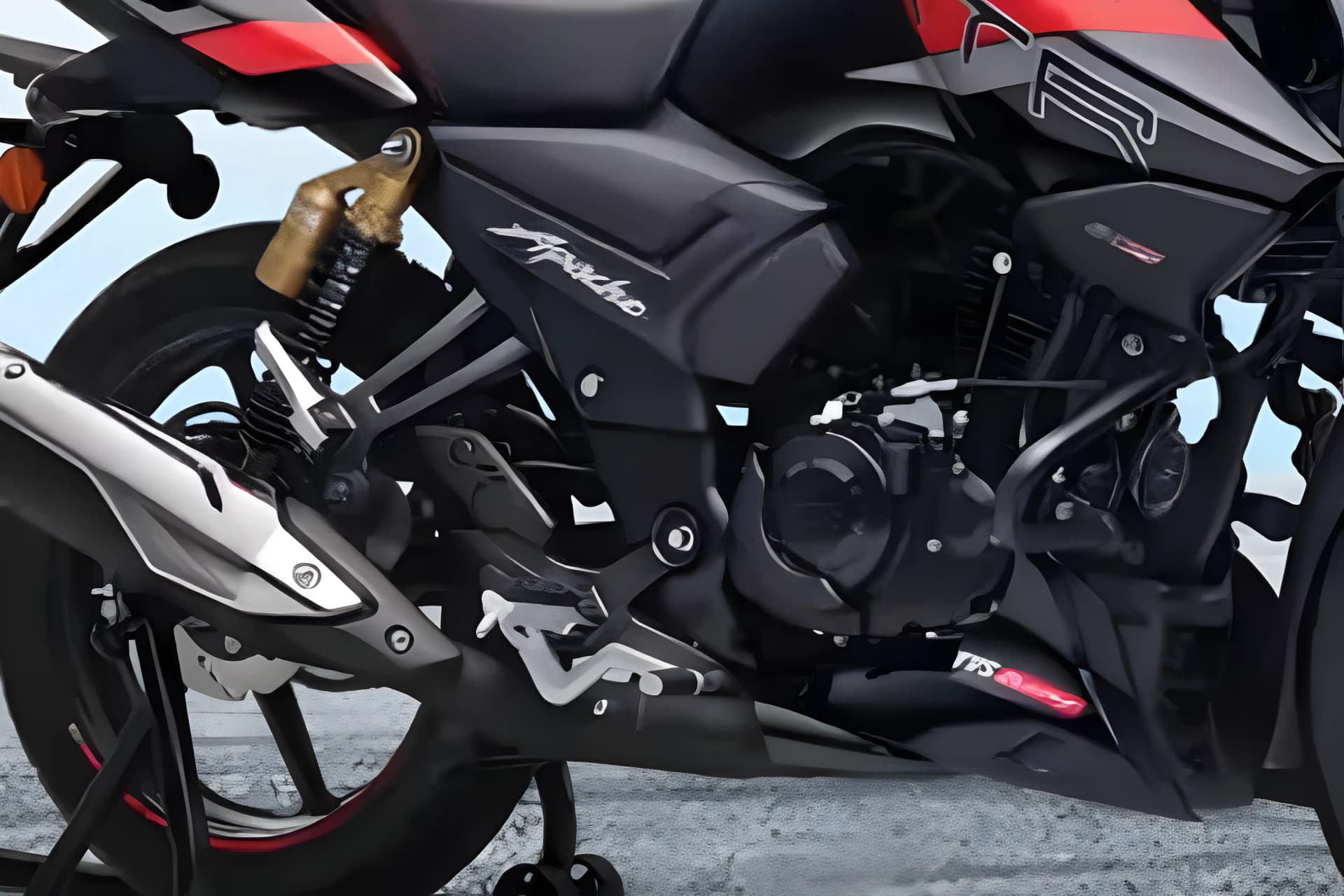 TVS Apache RTR 180 Rear Suspension View