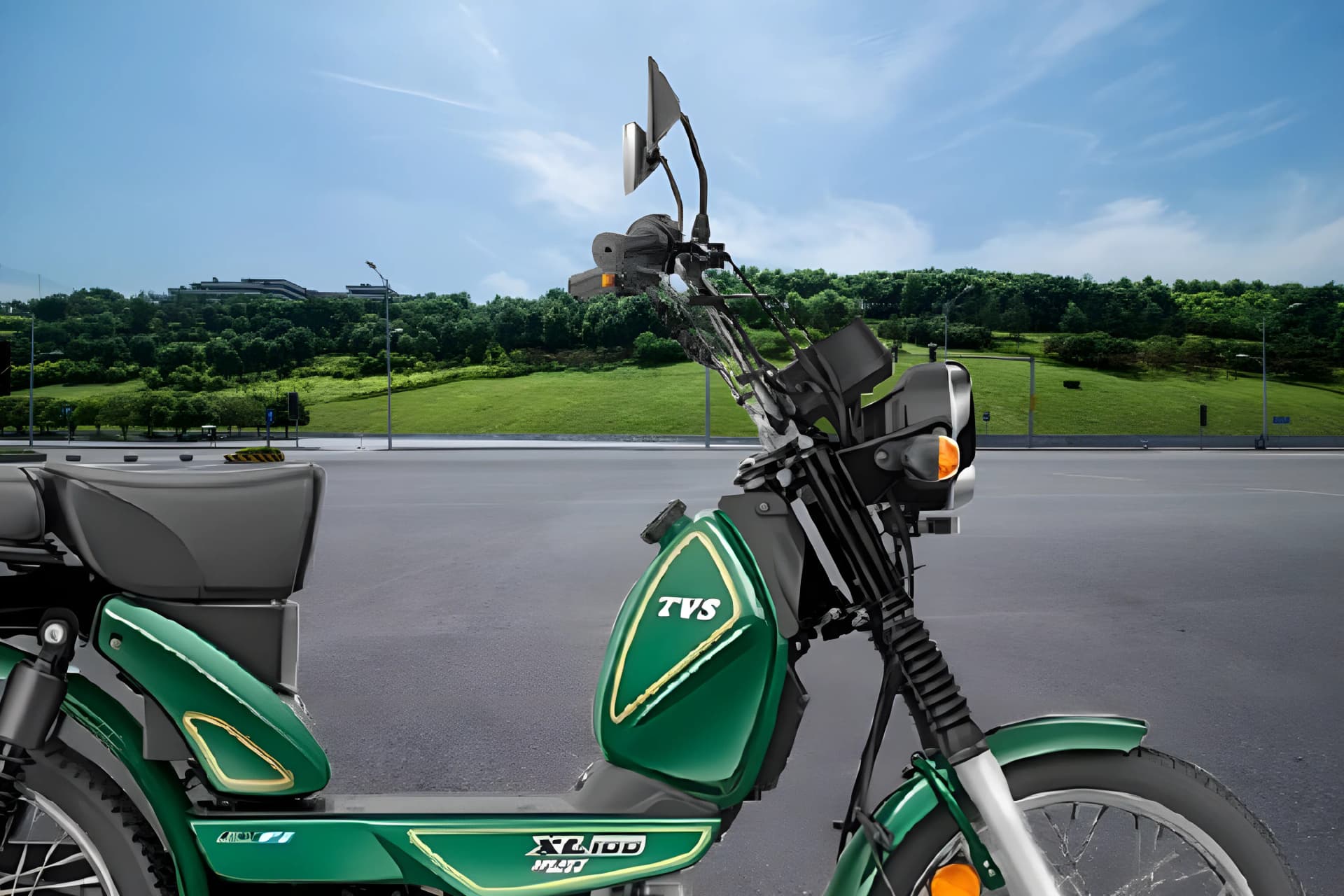 TVS XL 100 Heavy Duty Front Suspension View