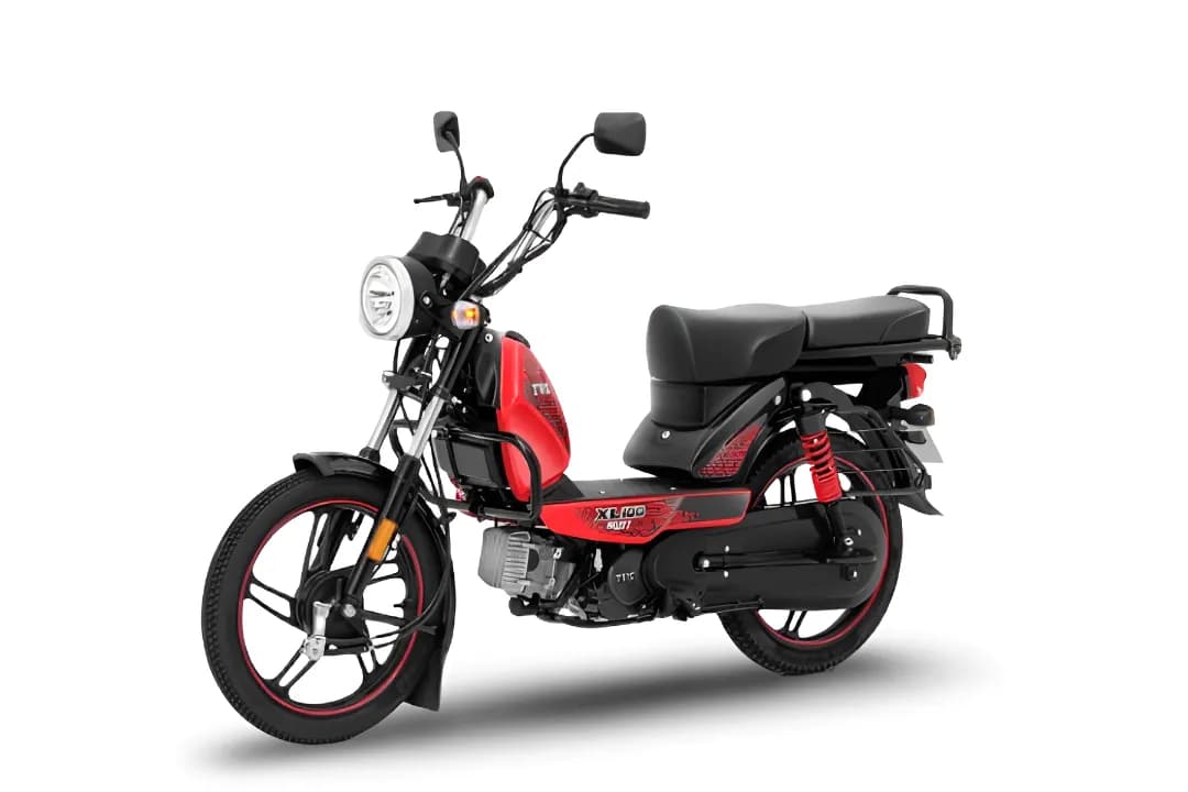 TVS XL 100 Heavy Duty Alloy Red color