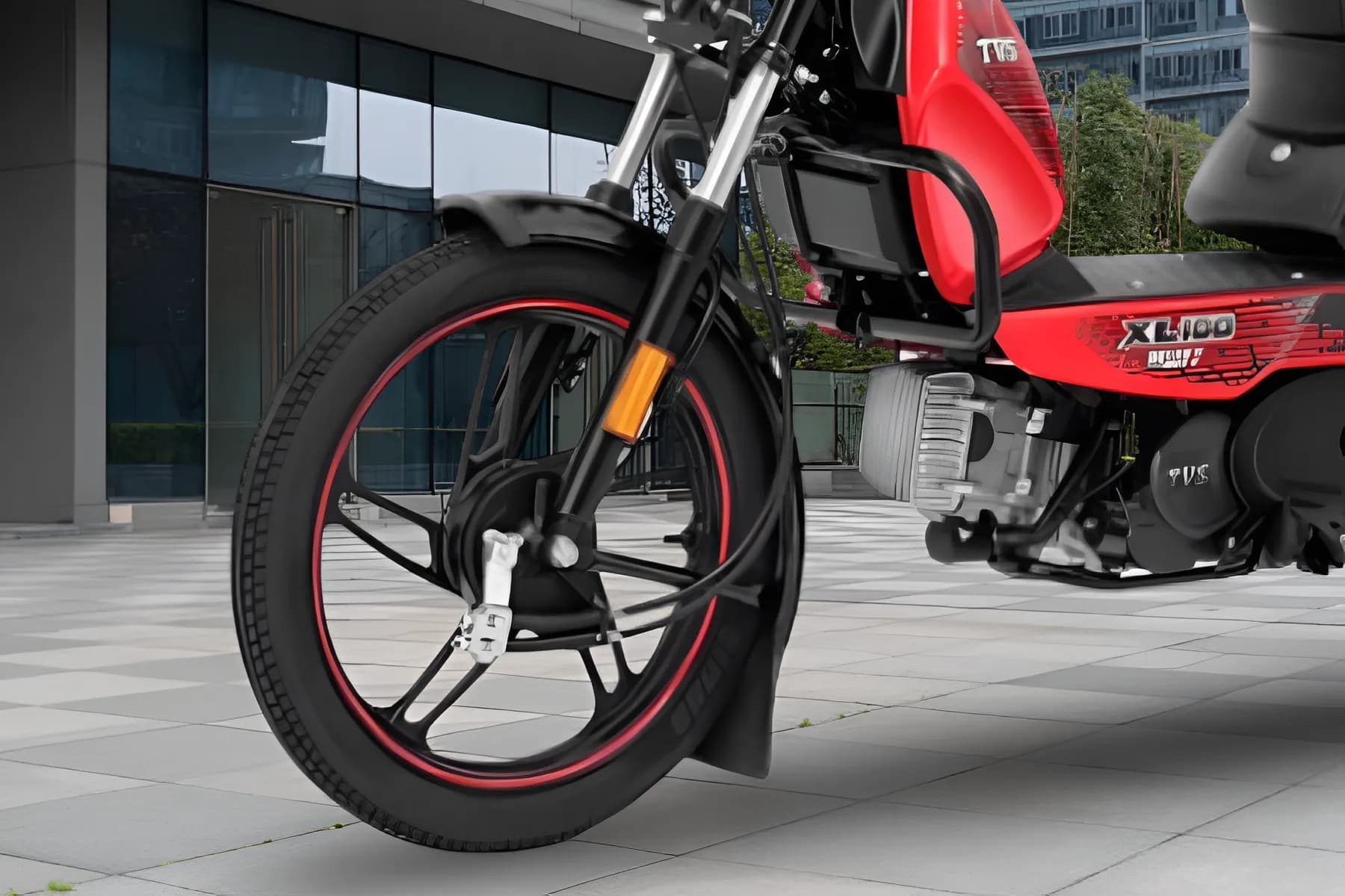 TVS XL 100 Heavy Duty Alloy Front Wheel View