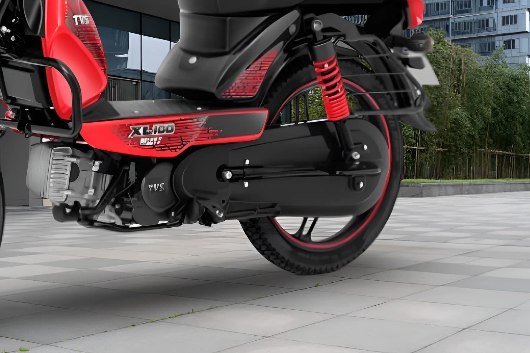 TVS XL 100 Heavy Duty Alloy Engine View