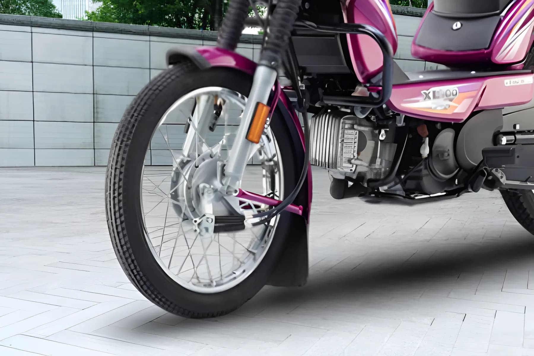 TVS XL 100 Heavy Duty i-Touch Start Front Wheel View
